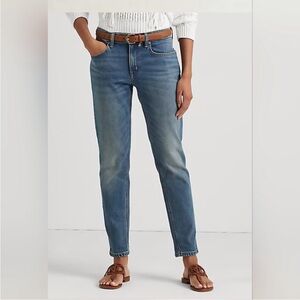 Ralph Lauren Relaxed Blue Straight Leg Ankle Jeans